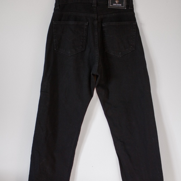 Vintage Versace Jeans Couture Black Denim Pants – High Waisted Designer Jeans, 9 - Picture 6 of 7